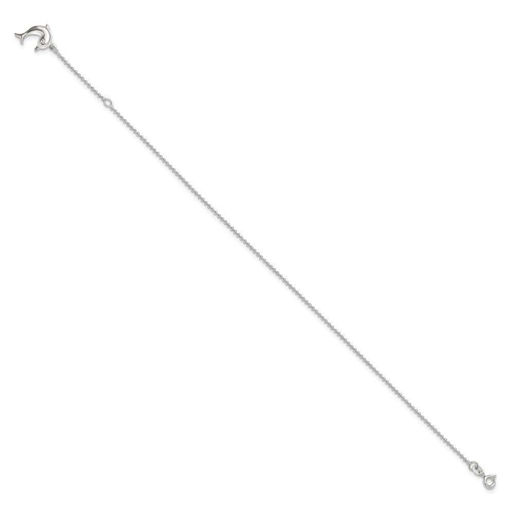 Sterling Silver Dolphin Dangle Plus Extender - Total Anklet