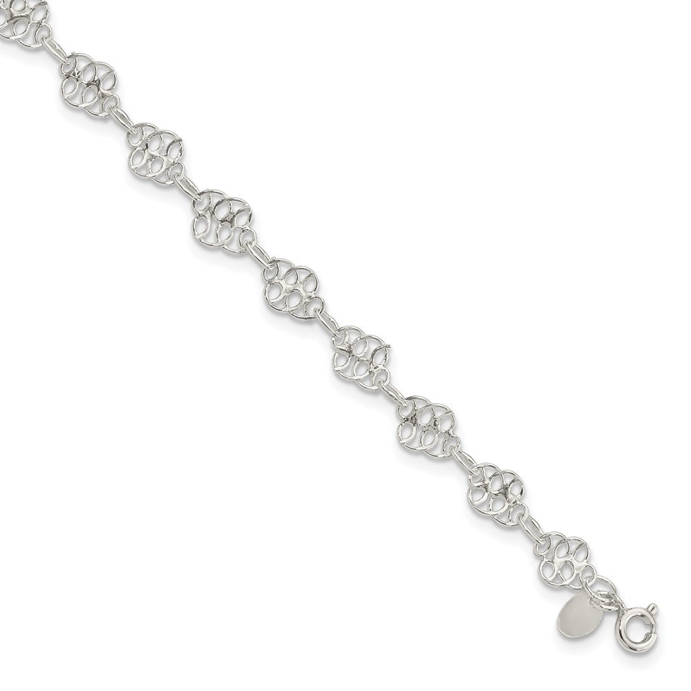 Sterling Silver Fancy Polished Anklet