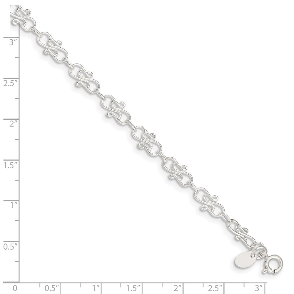 Sterling Silver Fancy Polished Anklet