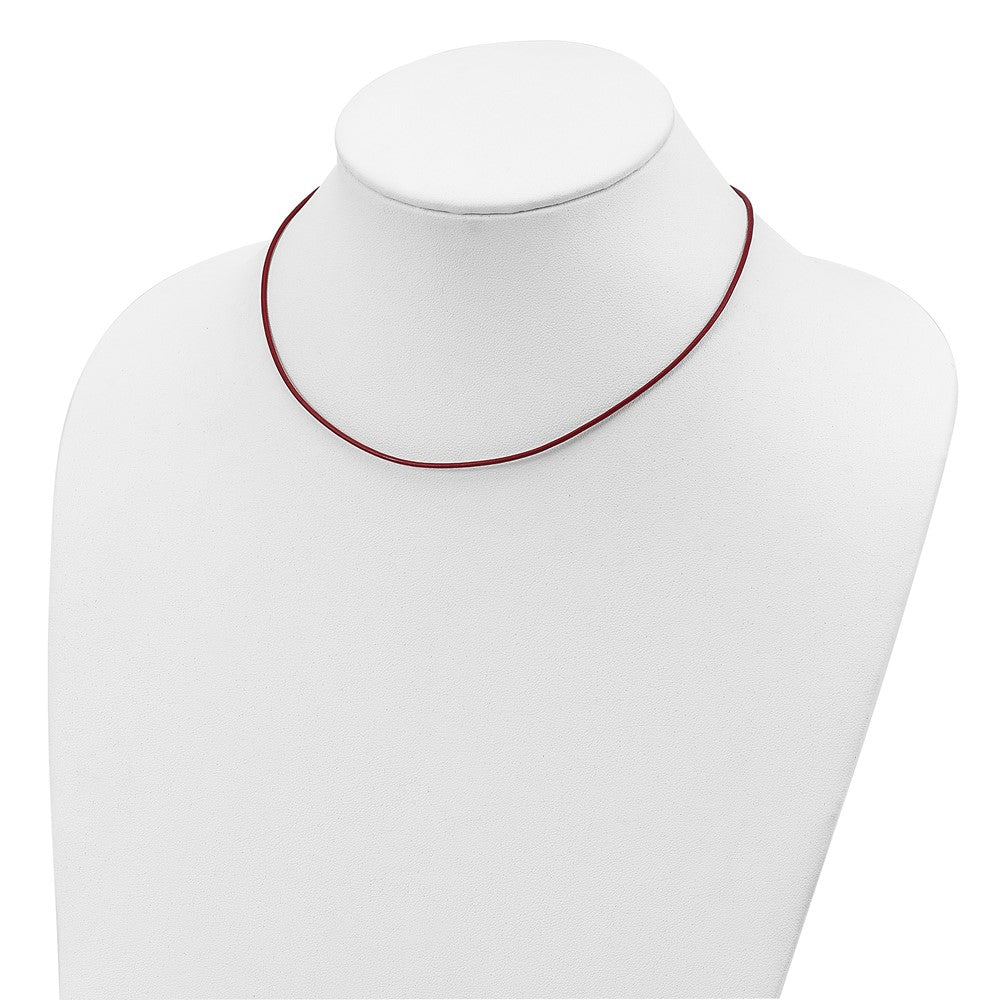 Sterling Silver Poppy Leather Cord Necklace