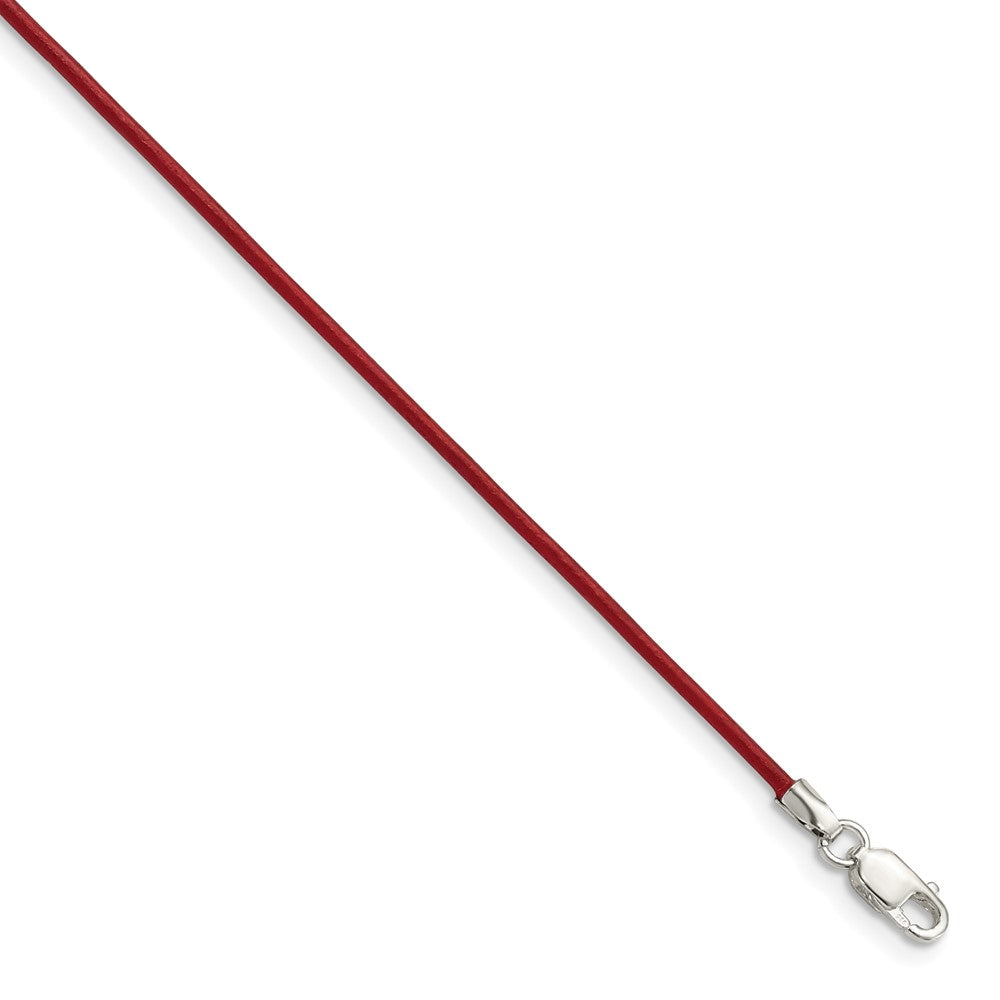 Sterling Silver Poppy Leather Cord Necklace