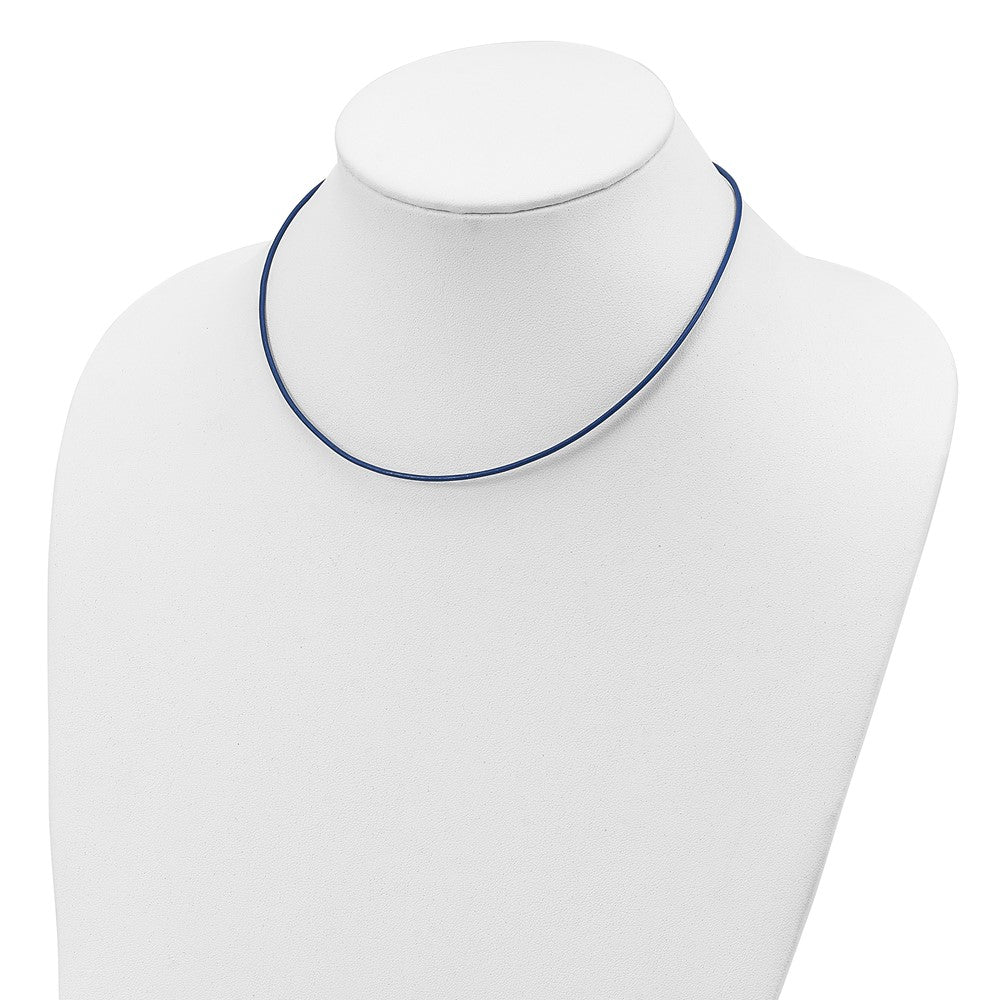 Sterling Silver Royal Blue Leather Cord Necklace