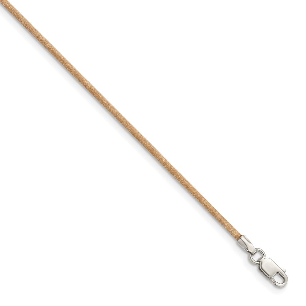 Sterling Silver Natural Leather Cord Necklace