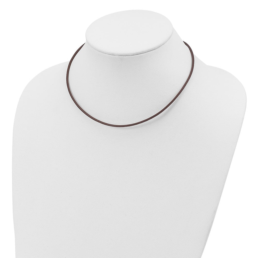 Sterling Silver Brown Leather Cord Necklace