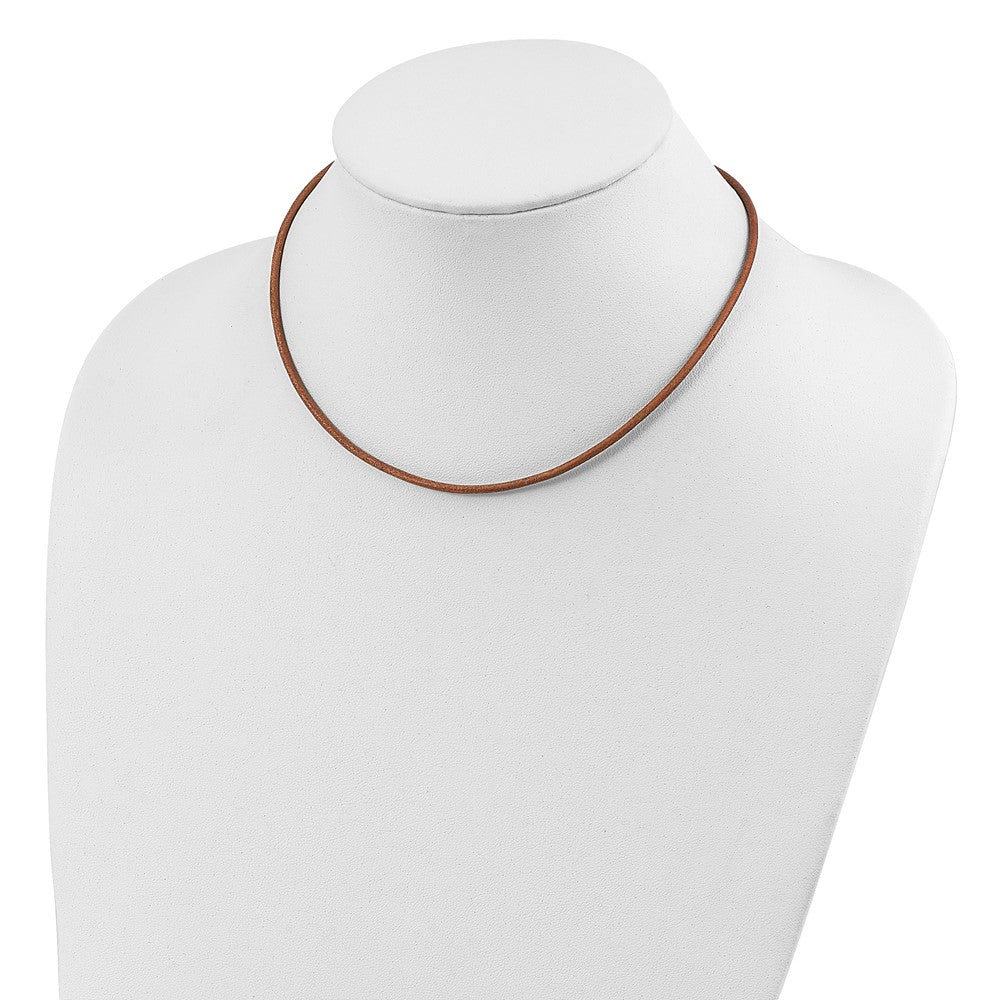 Sterling Silver Natural Leather Cord Necklace