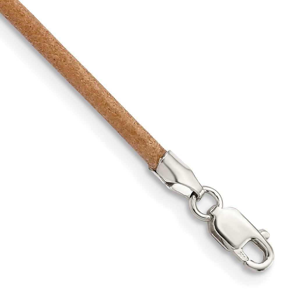 Sterling Silver Natural Leather Cord Necklace