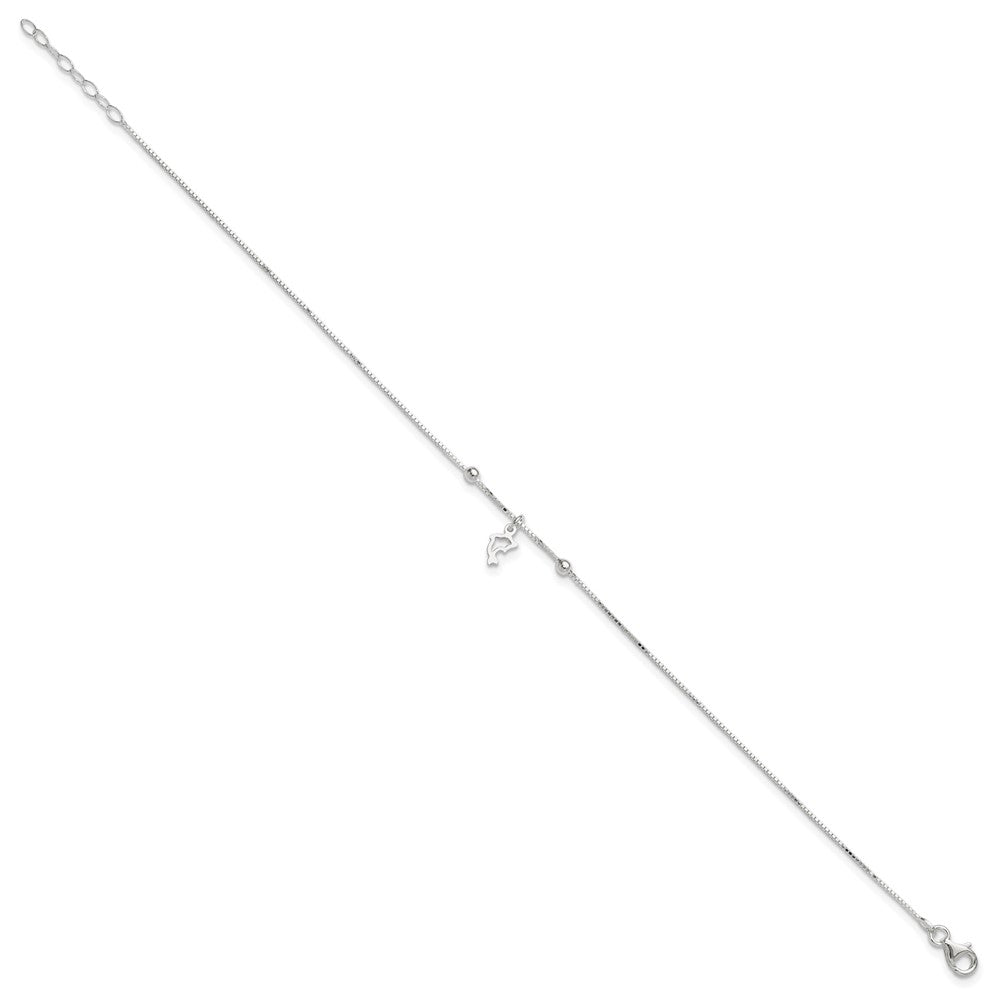 Sterling Silver Dolphin Plus Extender - Total Anklet