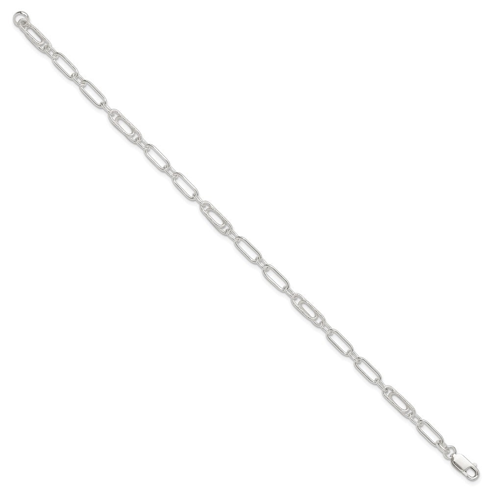 Sterling Silver Fancy Link Anklet