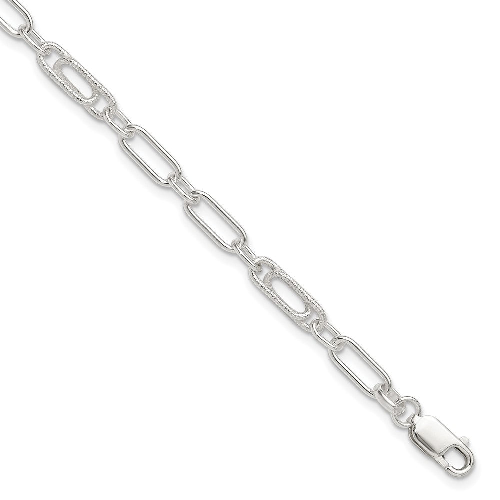 Sterling Silver Fancy Link Anklet