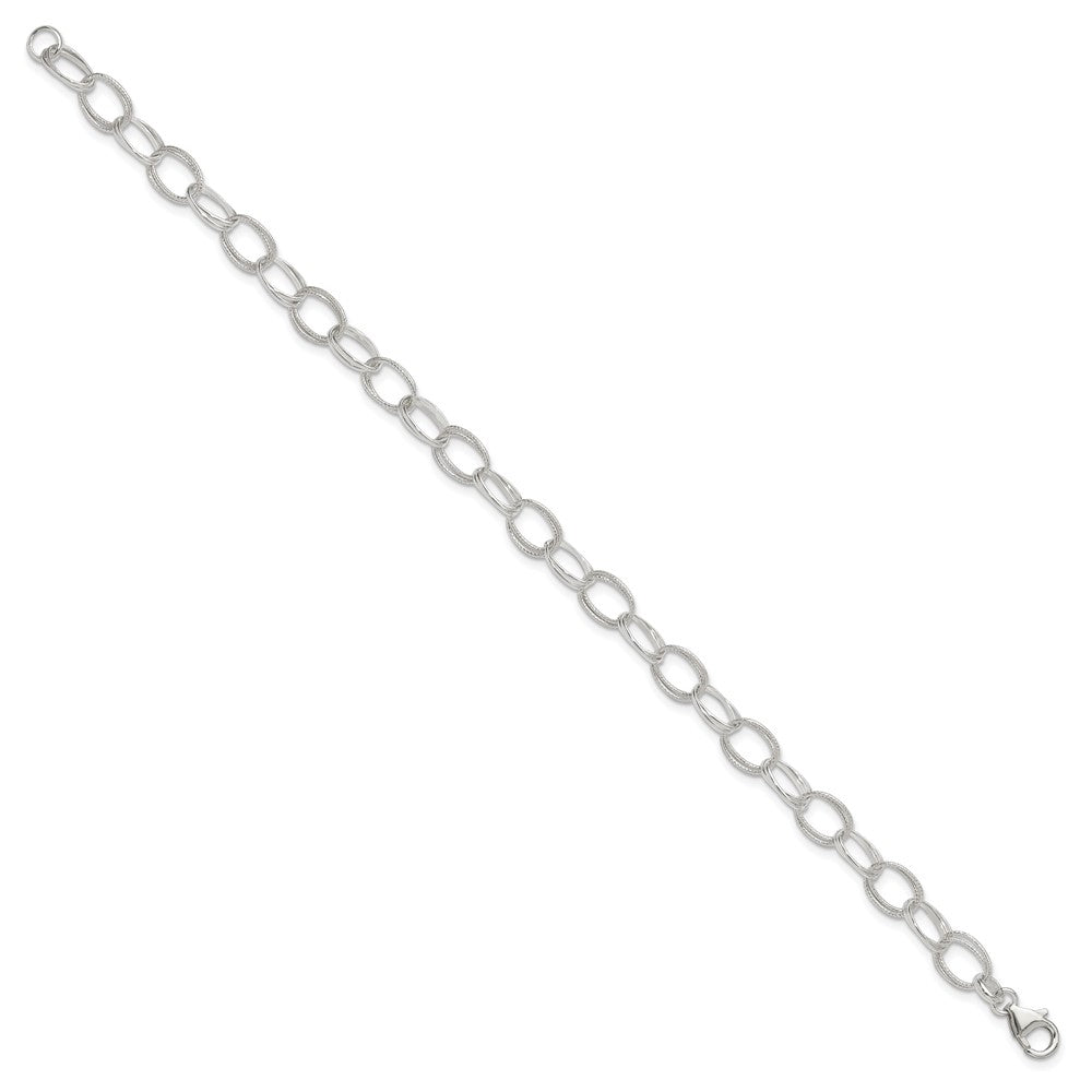 Sterling Silver Fancy Link Anklet