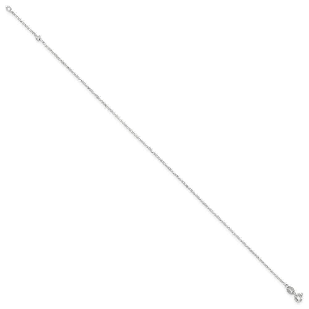 Sterling Silver Diamond-cut Plus ext. Anklet