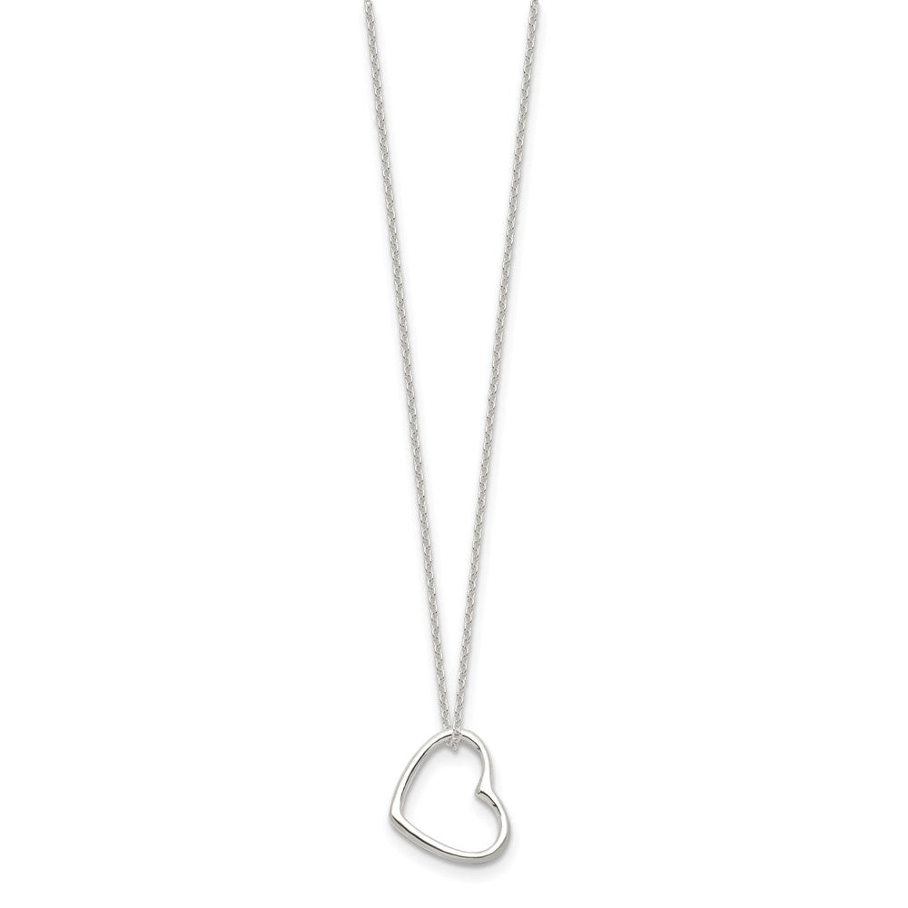 Sterling Silver Floating Heart with Extension Necklace