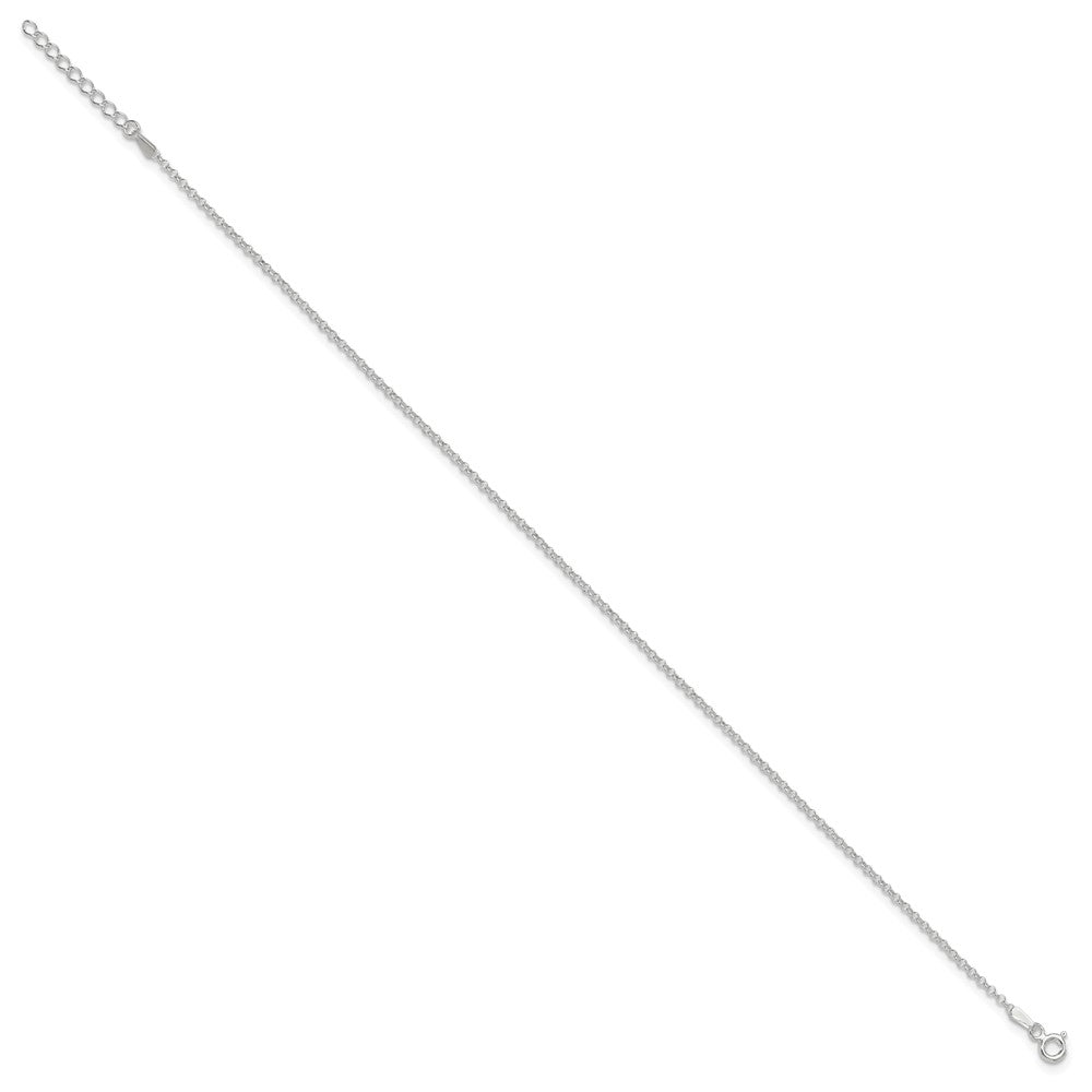 Sterling Silver Rolo Plus ext. Chain Anklet