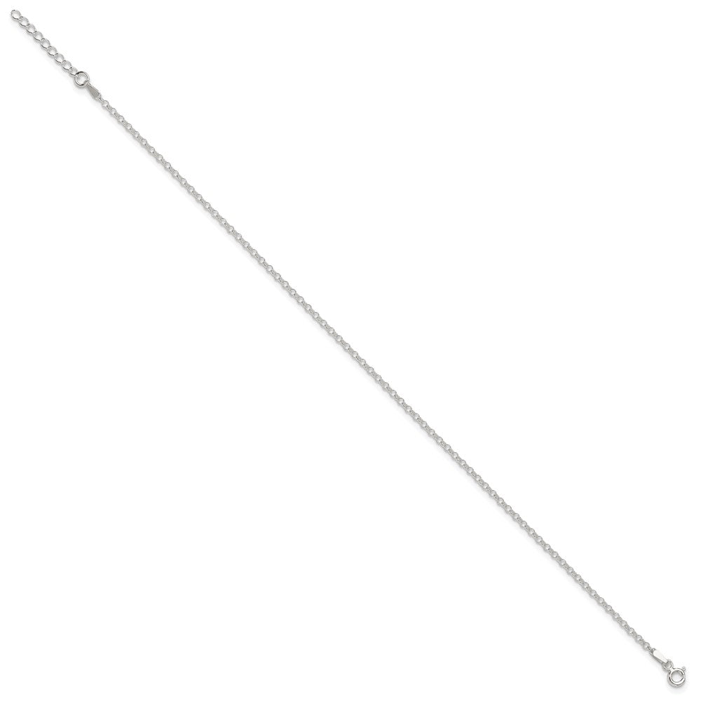 Sterling Silver Rolo Plus ext. Chain Anklet