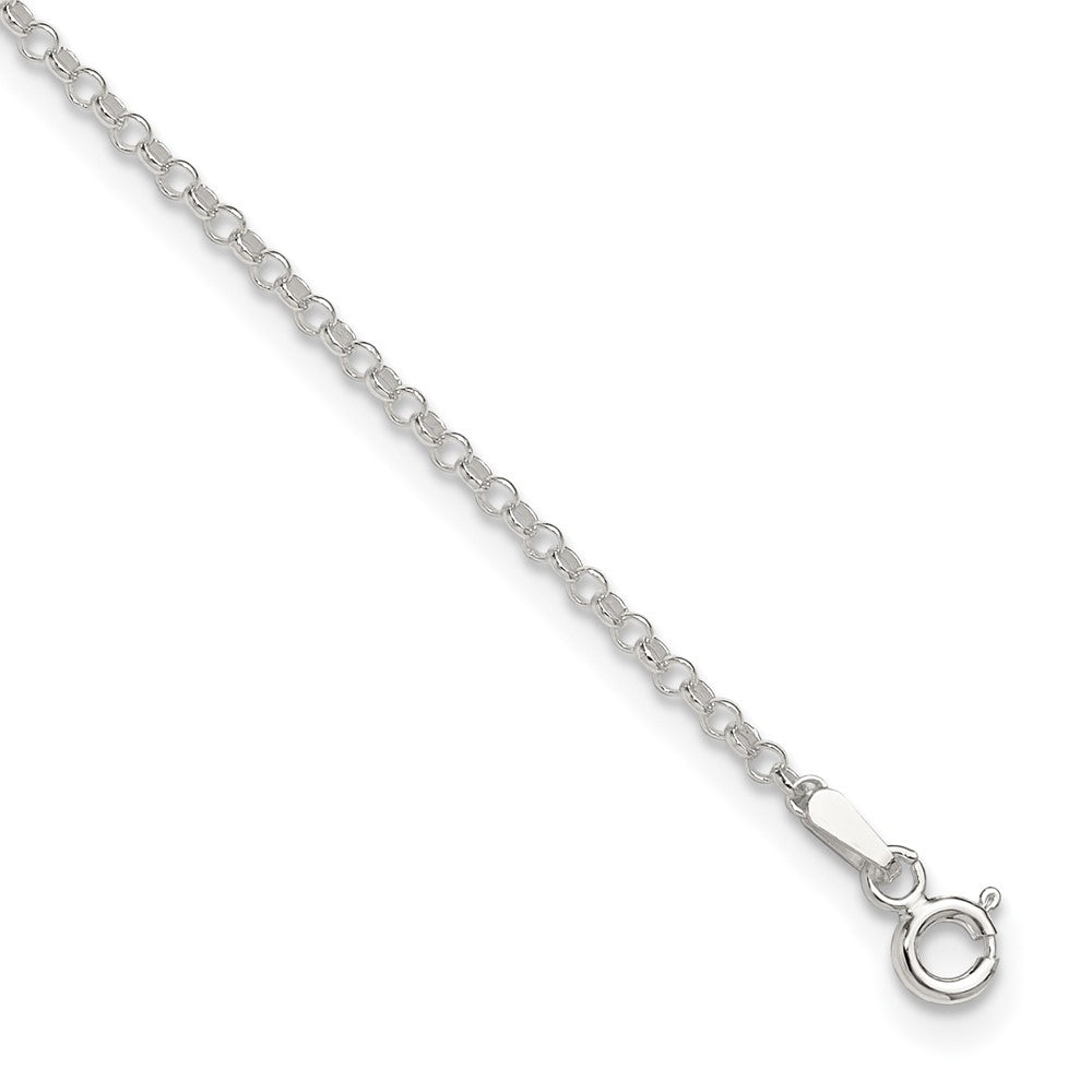 Sterling Silver Rolo Plus ext. Chain Anklet