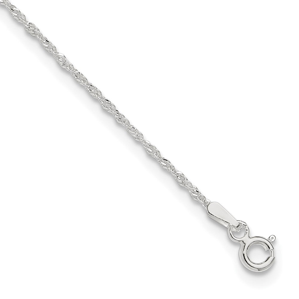 Sterling Silver Singapore Chain Plus Extender - Total Anklet