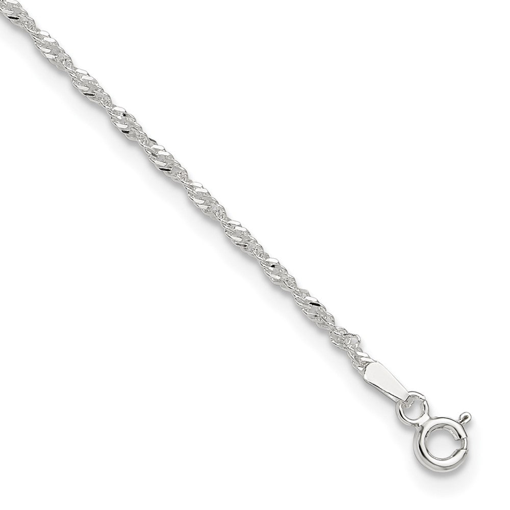Sterling Silver Singapore Chain Plus Extender - Total Anklet