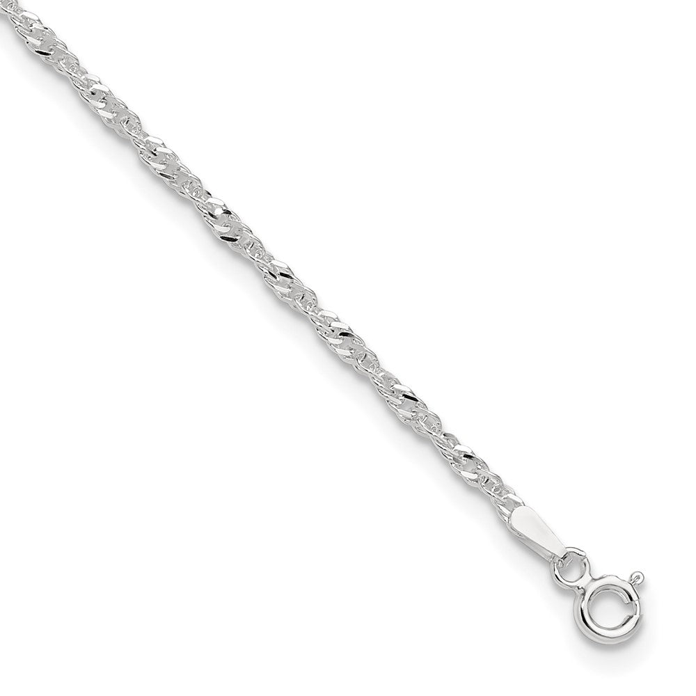 Sterling Silver Singapore Plus ext. Chain Anklet