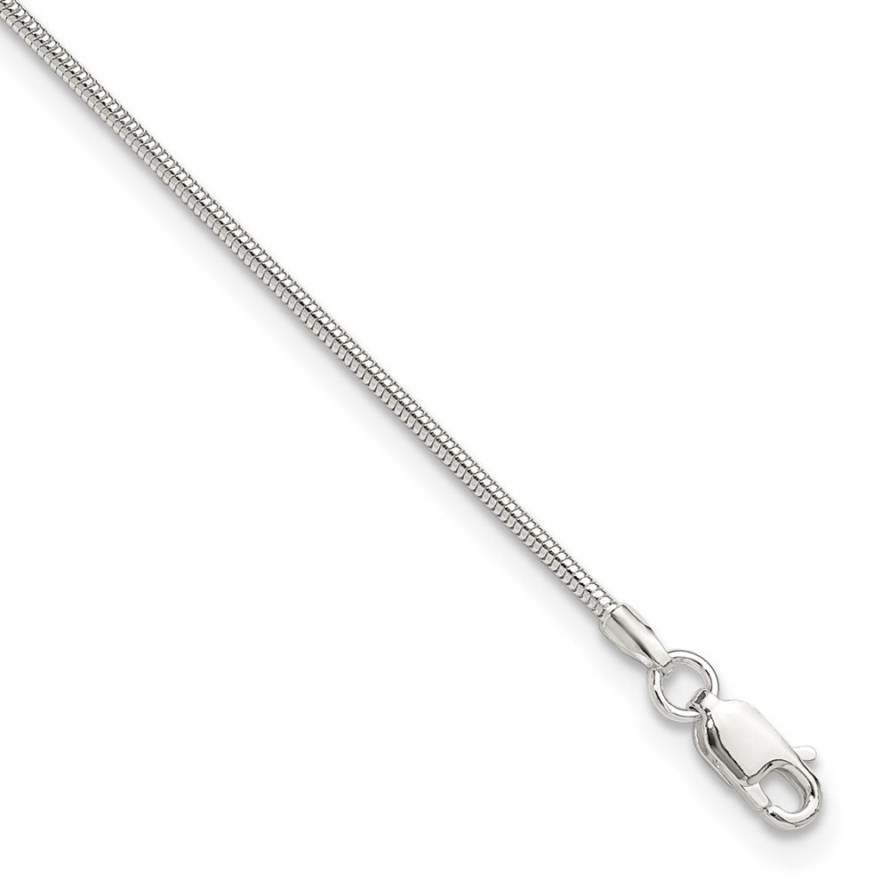 Sterling Silver Round Snake Chain Plus ext. Anklet