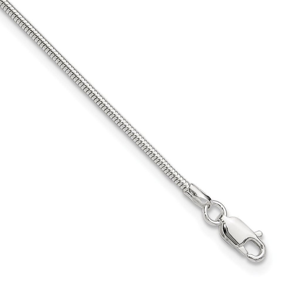 Sterling Silver Round Snake Chain Plus ext. Anklet