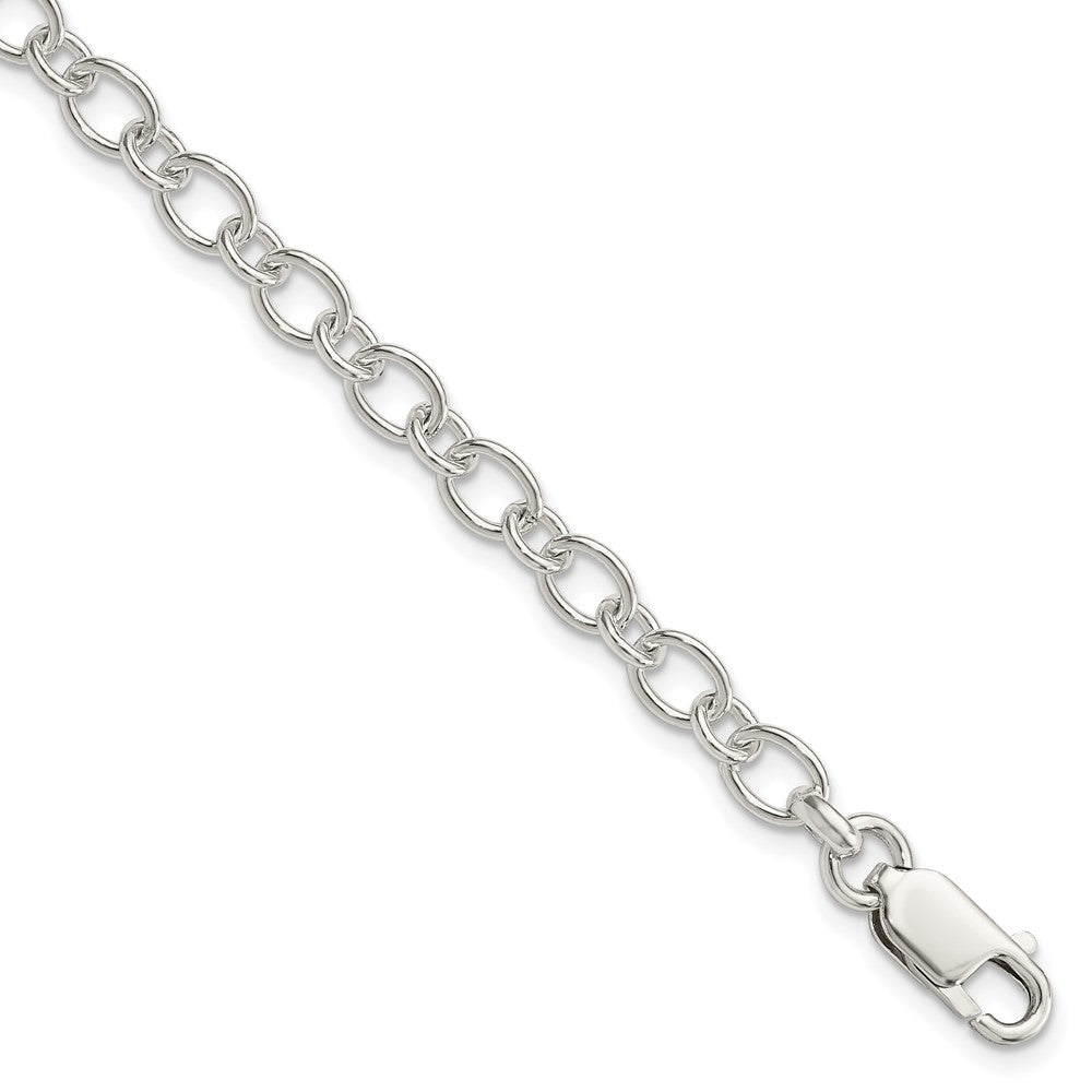 Sterling Silver Solid Fancy Cable Link Bracelet