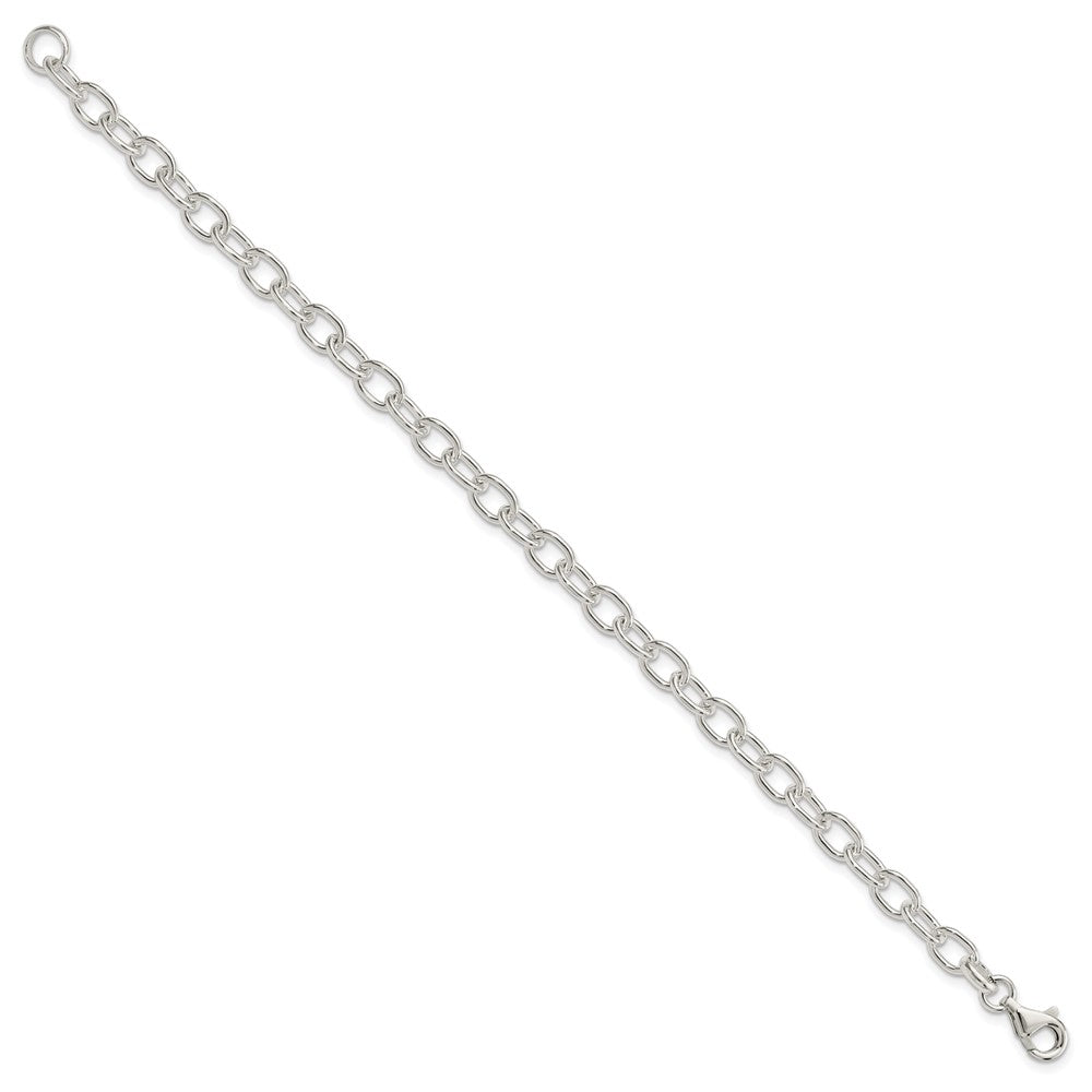 Sterling Silver Solid Cable Link Bracelet