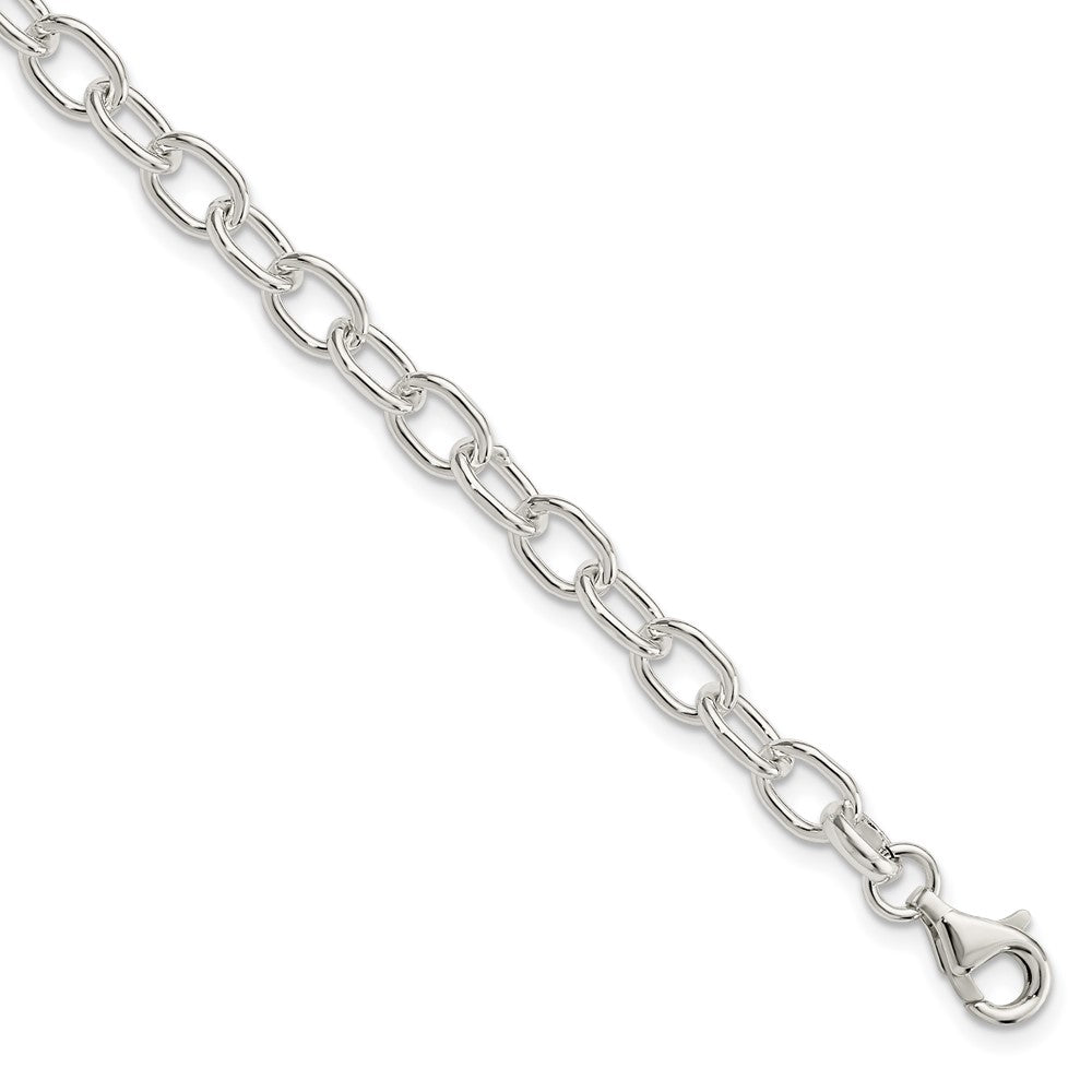 Sterling Silver Solid Cable Link Bracelet