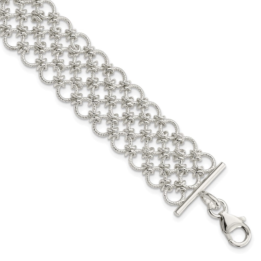 Sterling Silver Polished Solid Multi-Link Bracelet