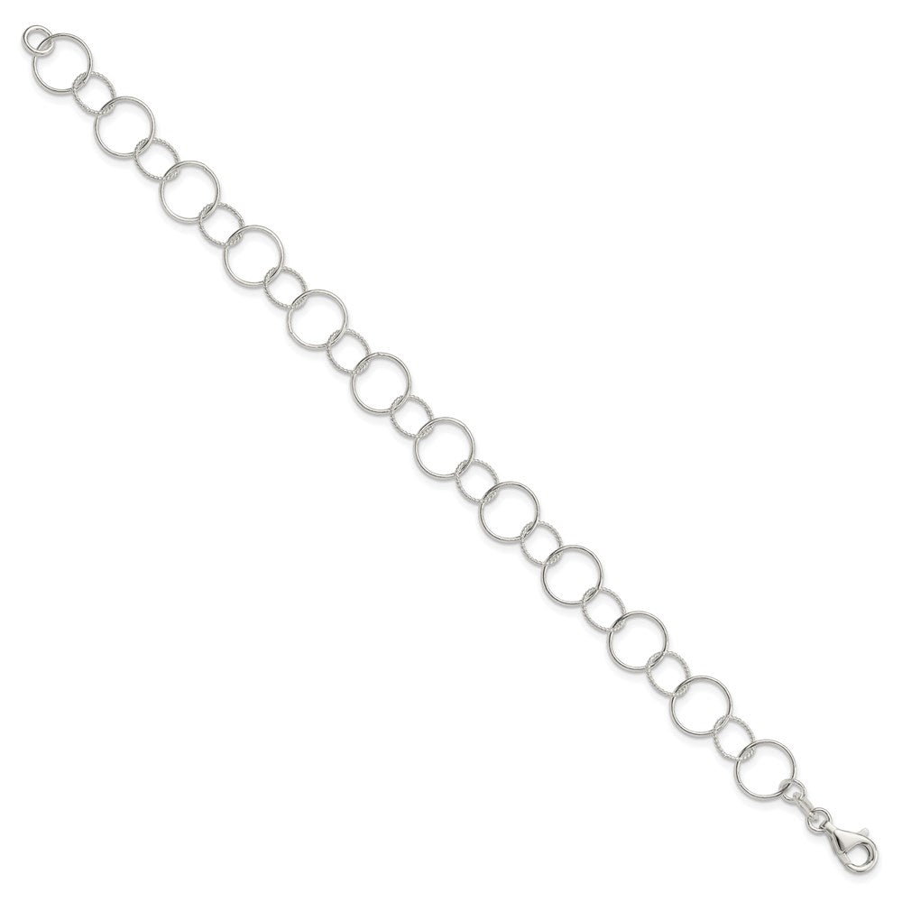 Sterling Silver Polished Fancy Circles Bracelet