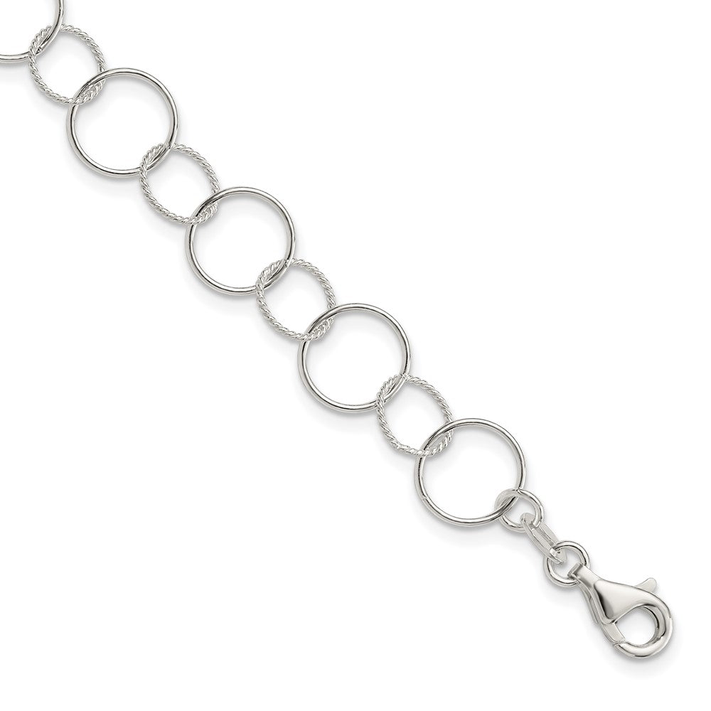 Sterling Silver Polished Fancy Circles Bracelet