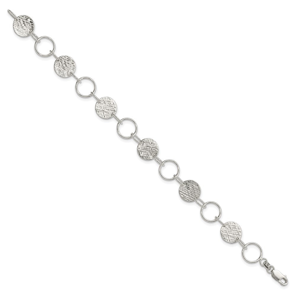 Sterling Silver Polished Fancy Circles Bracelet
