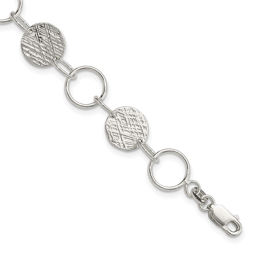 Sterling Silver Polished Fancy Circles Bracelet
