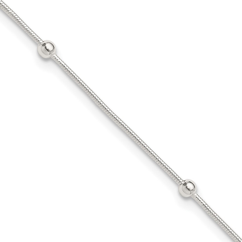 Sterling Silver Plus ext Polished Anklet