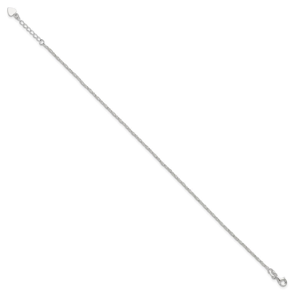 Sterling Silver Polished Plus ext. Anklet