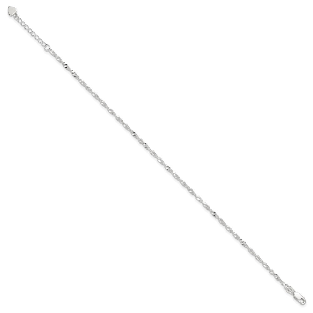 Sterling Silver Singapore Chain Plus Extender - Total Anklet