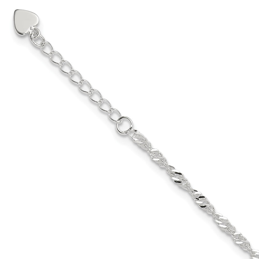 Sterling Silver Singapore Chain Plus Extender - Total Anklet