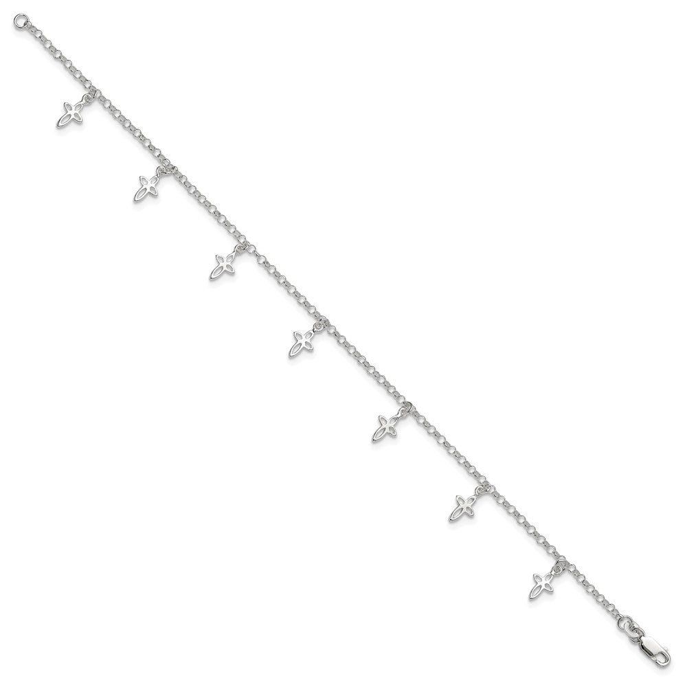 Sterling Silver Cross Anklet