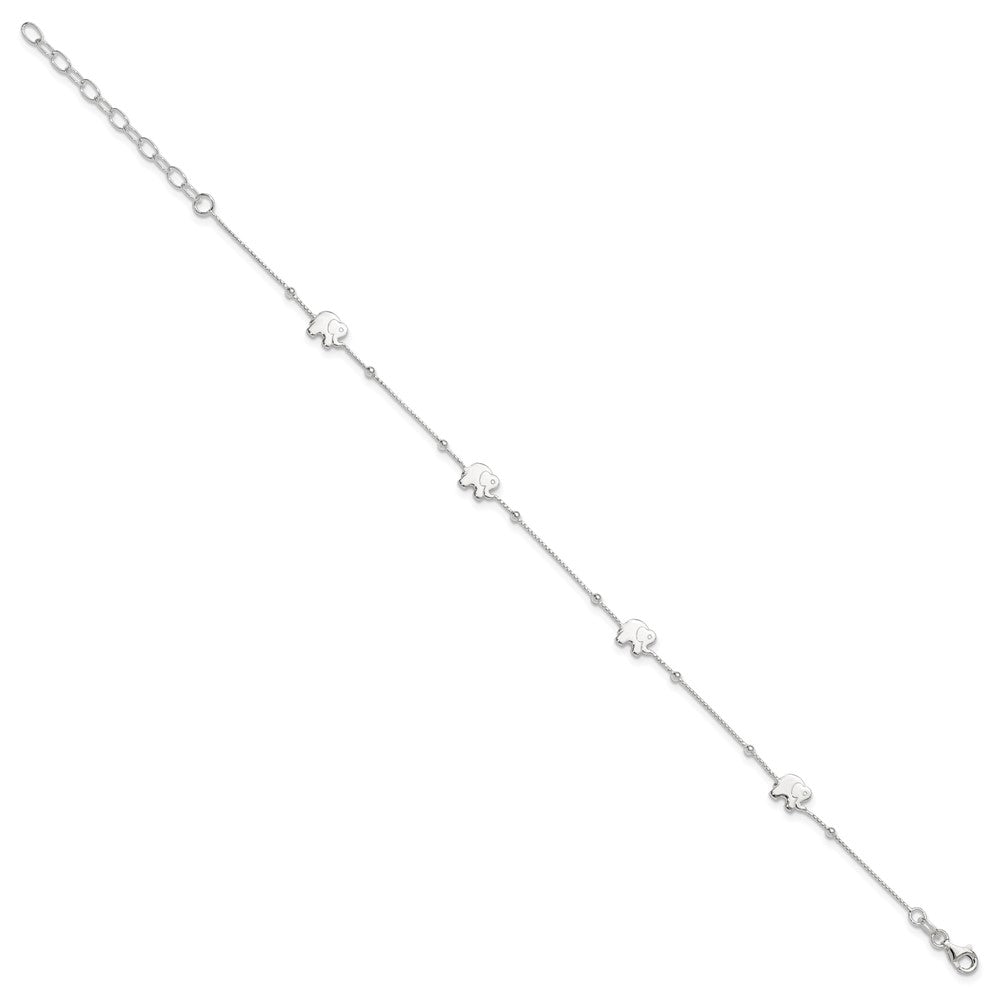 Sterling Silver Elephant Plus Extender - Total Anklet