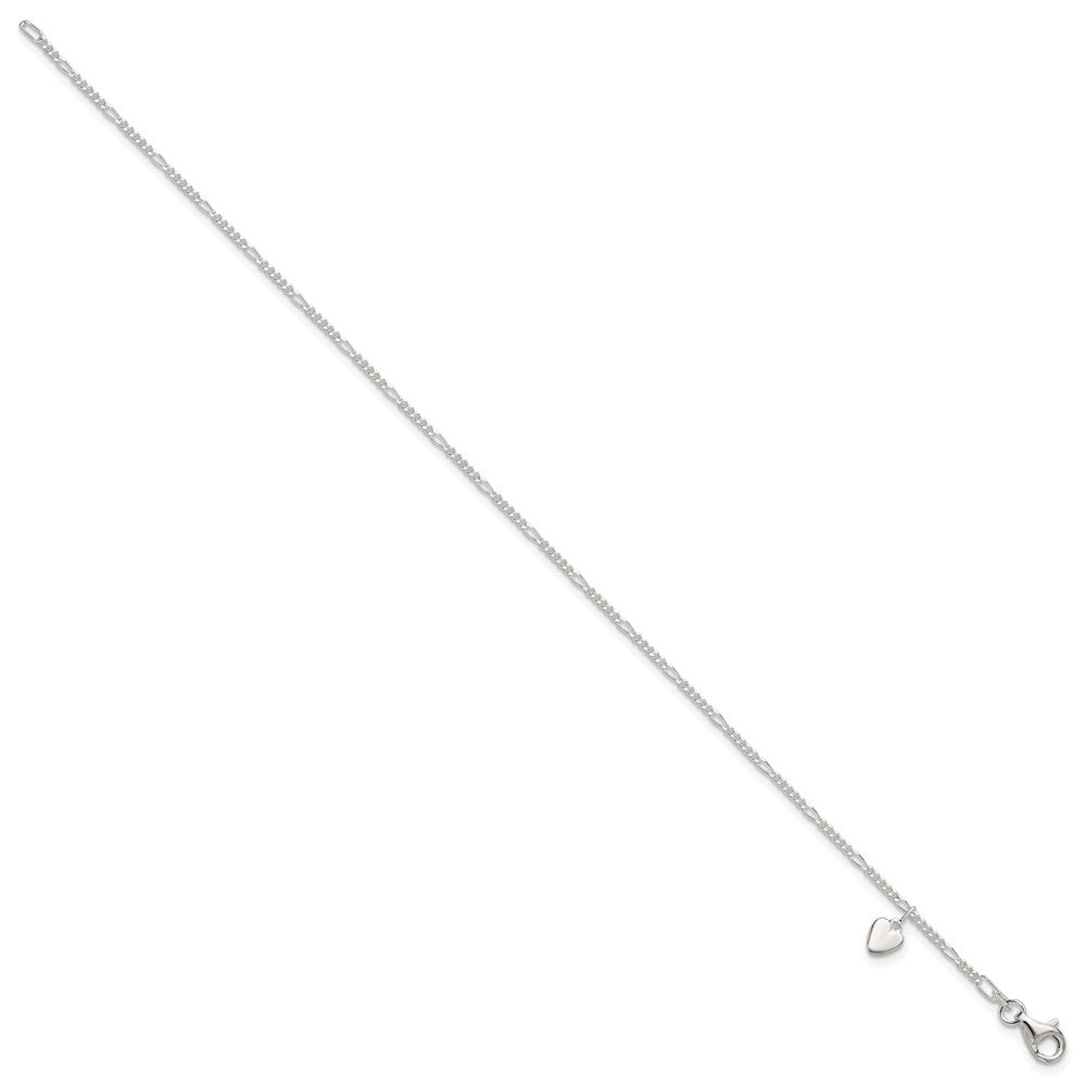 Sterling Silver Heart Dangle Anklet