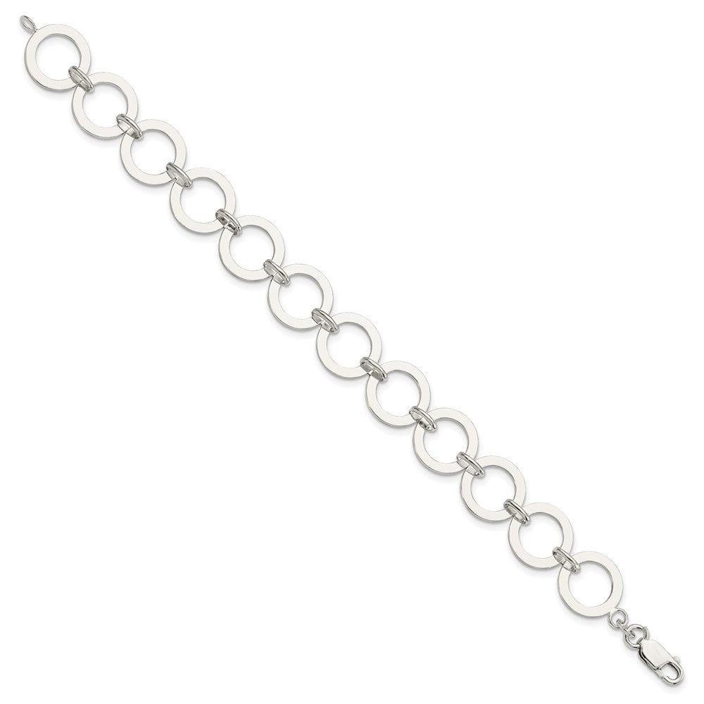Sterling Silver Polished Circle Link Bracelet