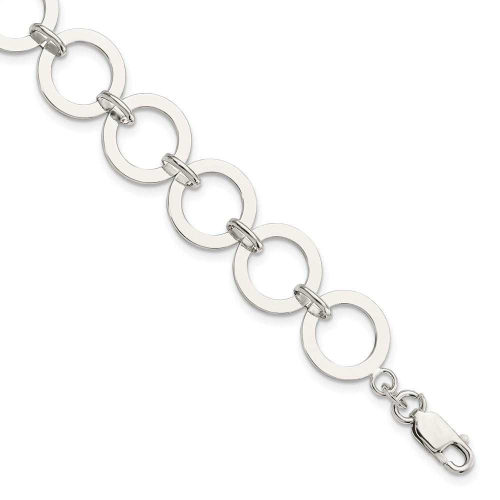 Sterling Silver Polished Circle Link Bracelet