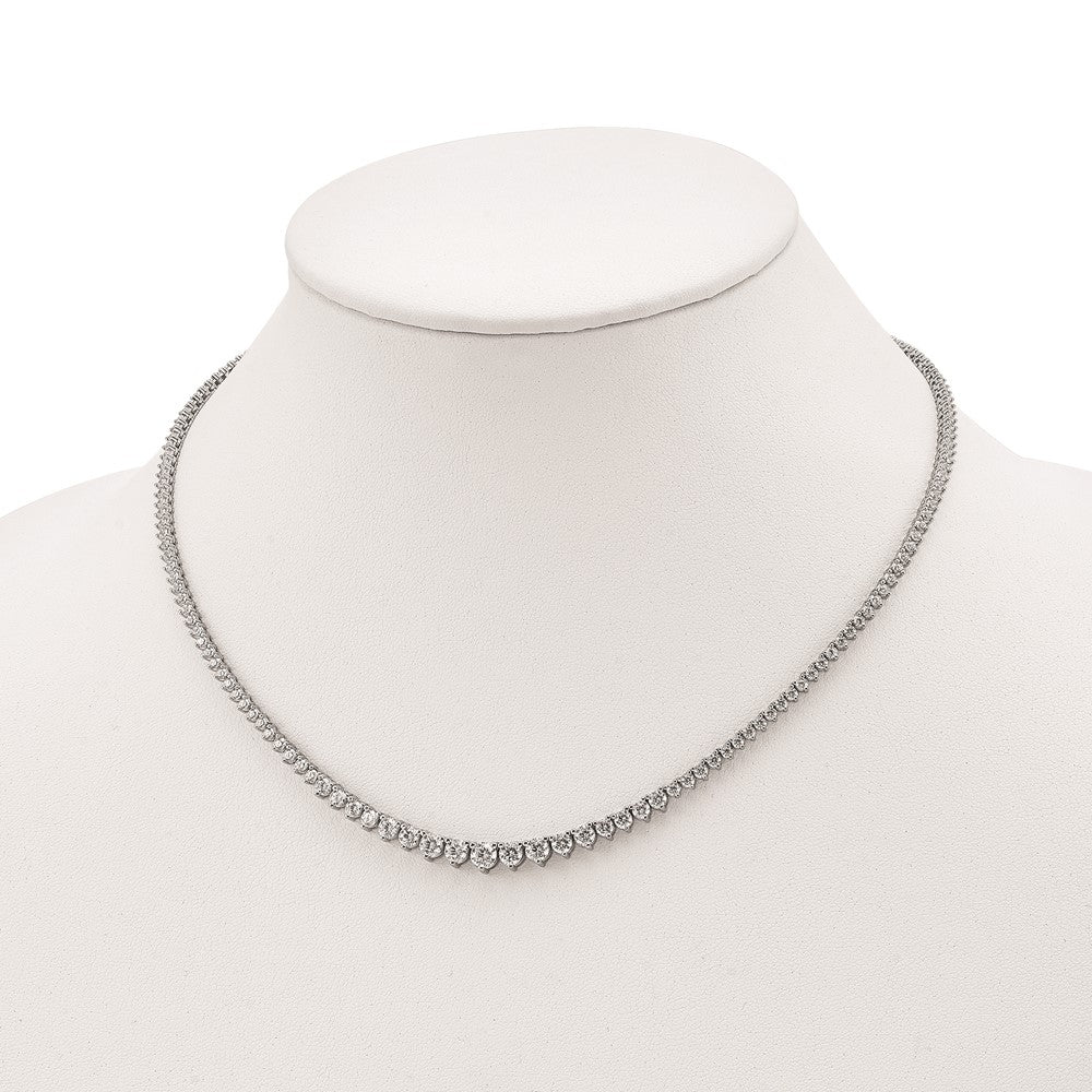 Sterling Shimmer Sterling Silver Rhodium-plated 180 Stone Graduated CZ Necklace