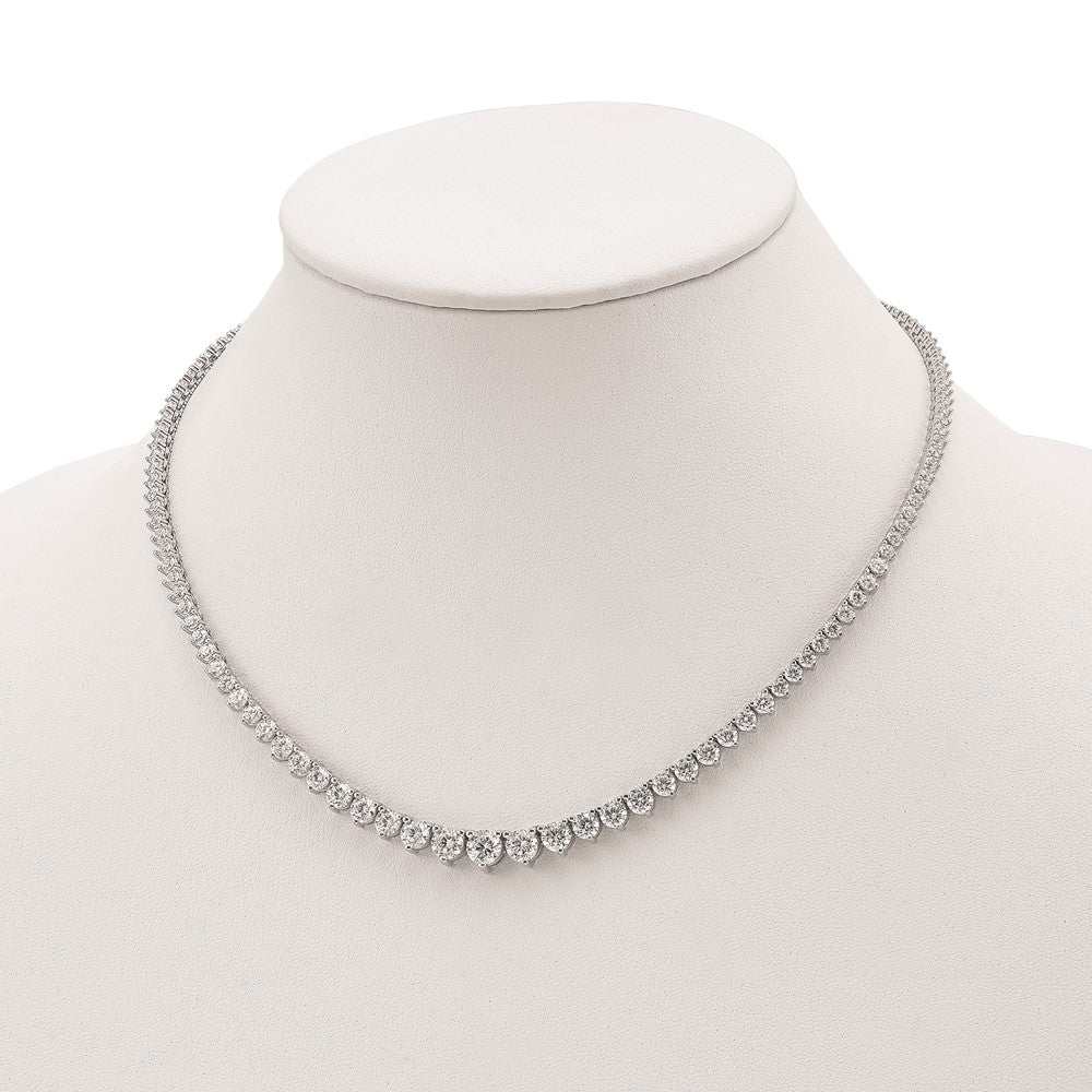 Sterling Shimmer Sterling Silver Rhodium-plated 132 Stone Graduated CZ Necklace