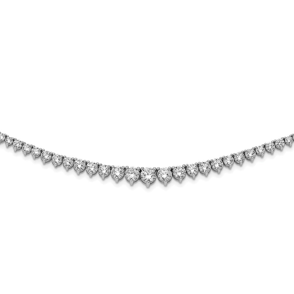 Sterling Shimmer Sterling Silver Rhodium-plated 132 Stone Graduated CZ Necklace