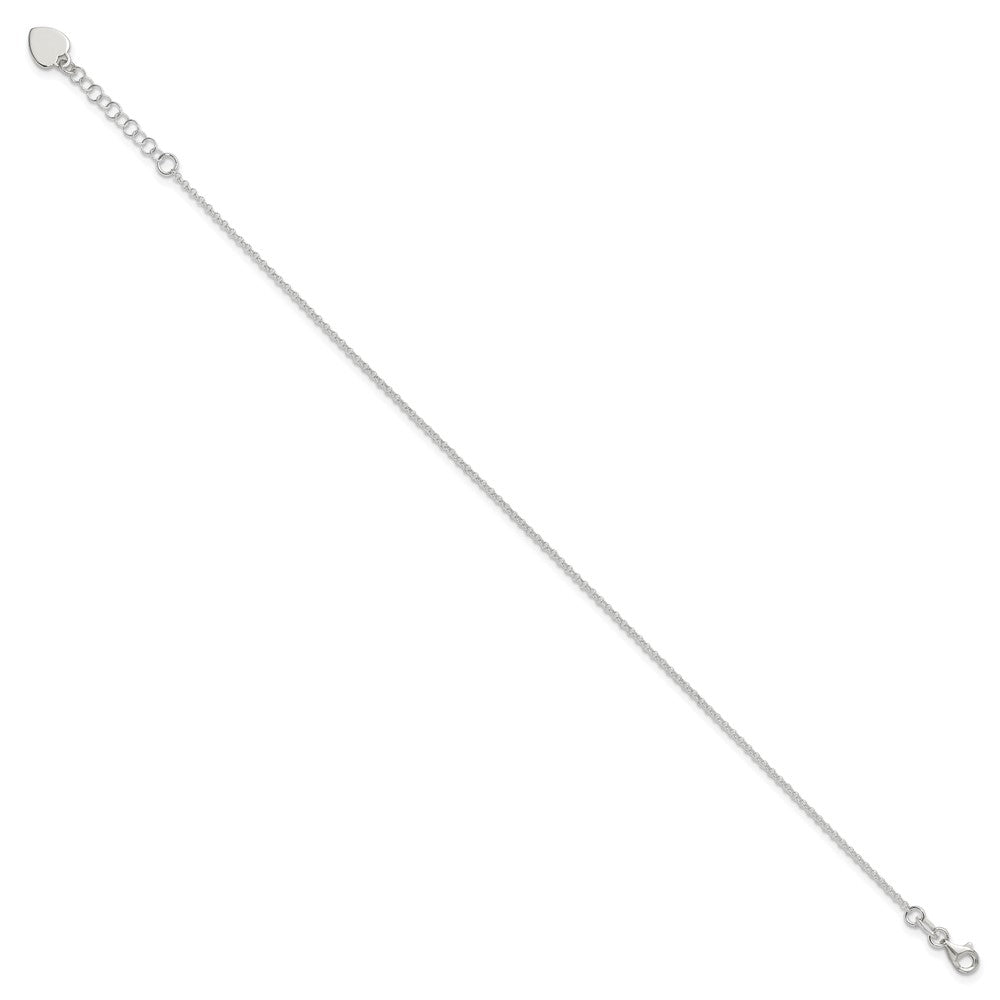 Sterling Silver Heart Dangle Plus Extender - Total Anklet