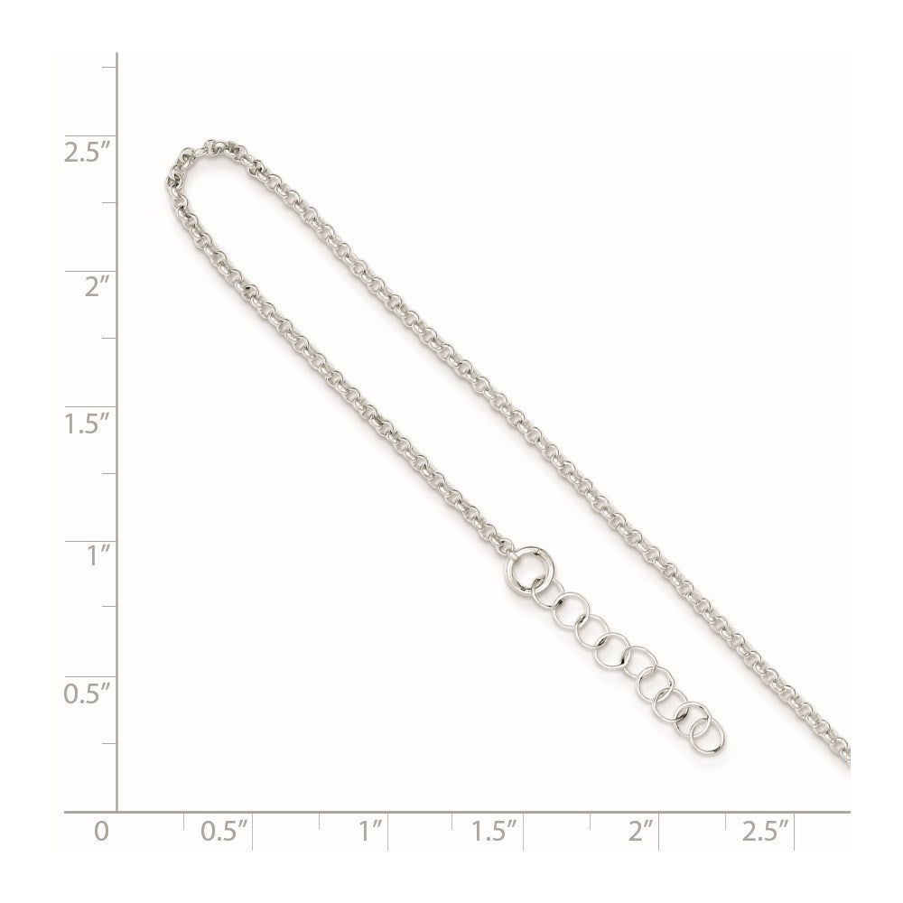 Sterling Silver Rolo Chain Plus Extender - Total Anklet