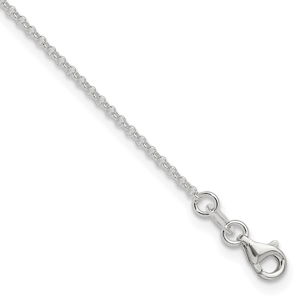 Sterling Silver Polished Rolo Chain with ext. Anklet