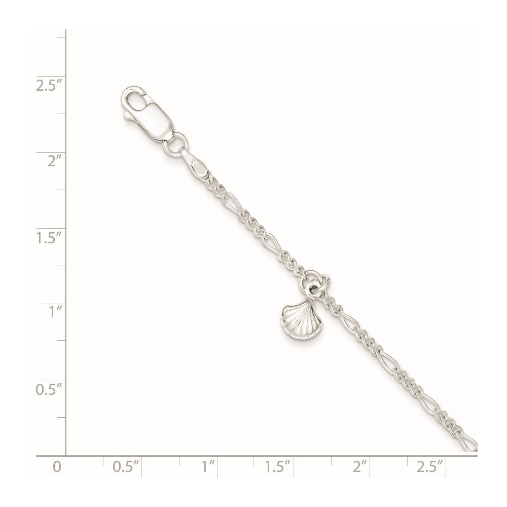 Sterling Silver Shell Dangle Plus Extender - Total Anklet