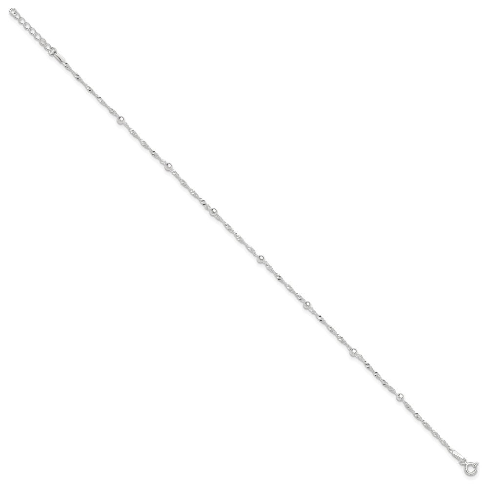 Sterling Silver Bead 7-Station Plus Extender - Total Anklet