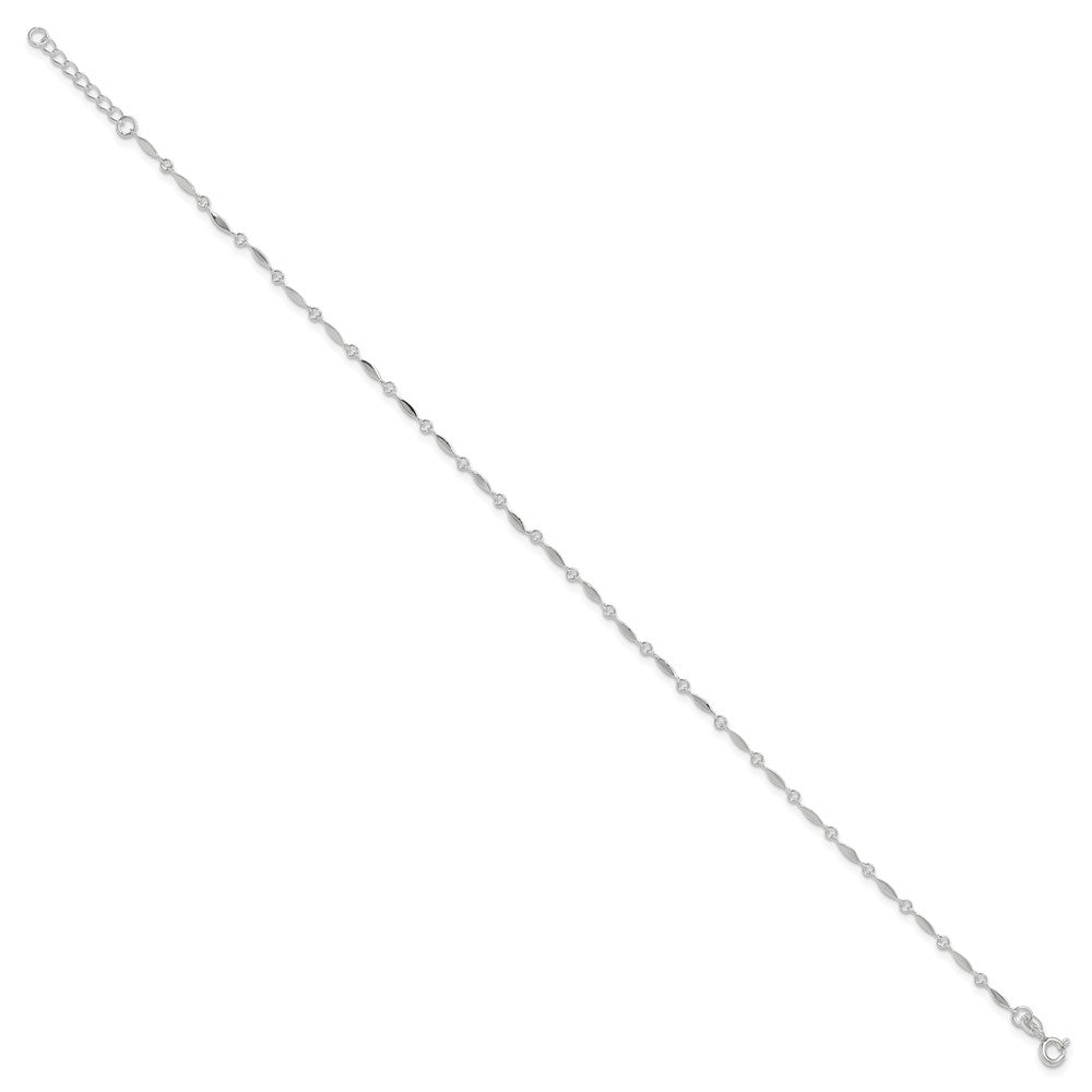 Sterling Silver Fancy Link Plus Extender - Total Anklet